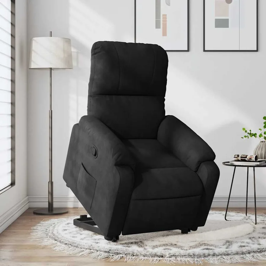 Fauteuil inclinable noir tissu microfibre - 5
