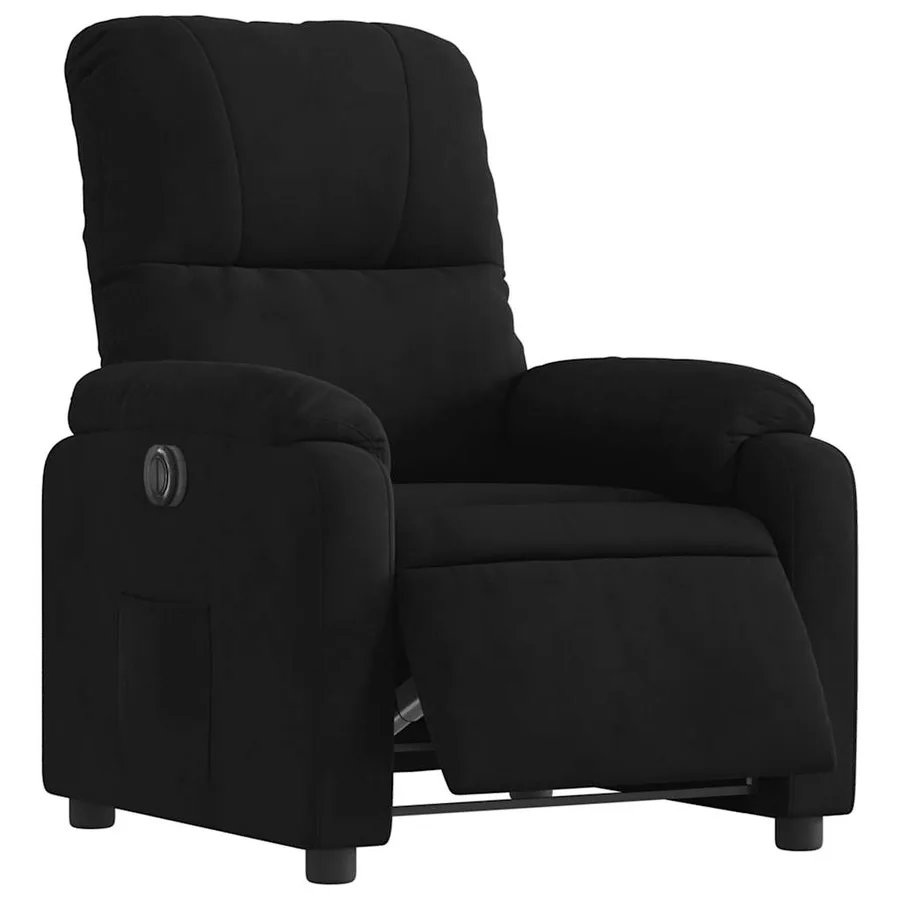 Fauteuil inclinable électrique noir tissu microfibre - 3