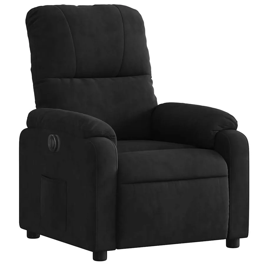 Fauteuil inclinable électrique noir tissu microfibre - 4
