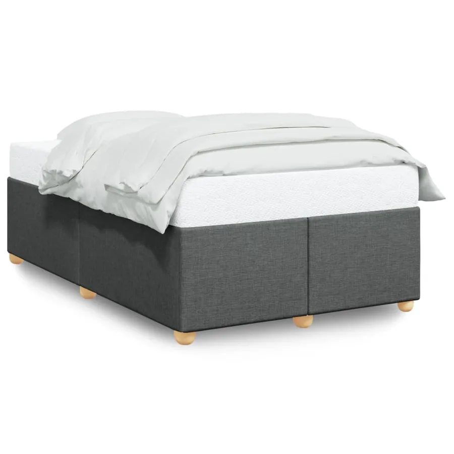 Cadre de lit sans matelas gris foncé 120x200 cm tissu - 2