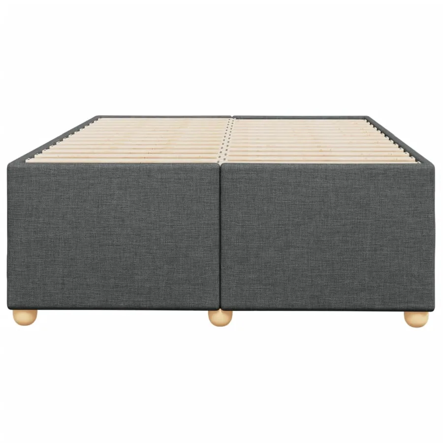 Cadre de lit sans matelas gris foncé 120x200 cm tissu - 4