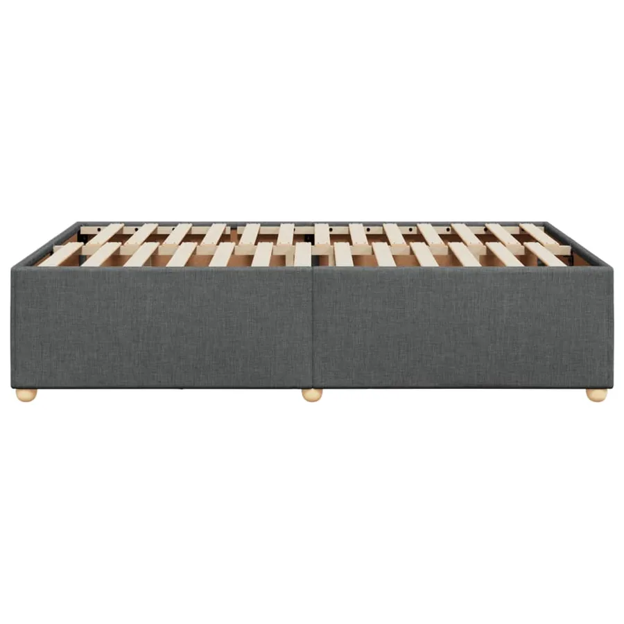 Cadre de lit sans matelas gris foncé 120x200 cm tissu - 5