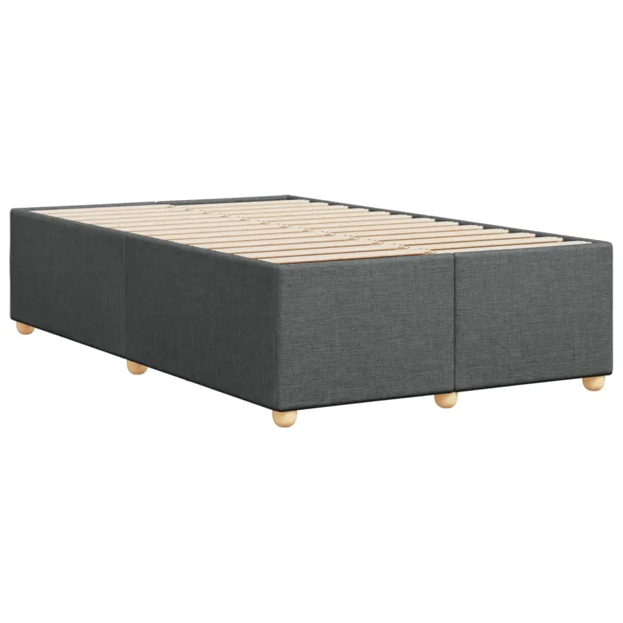 Cadre de lit sans matelas gris foncé 120x200 cm tissu - 6