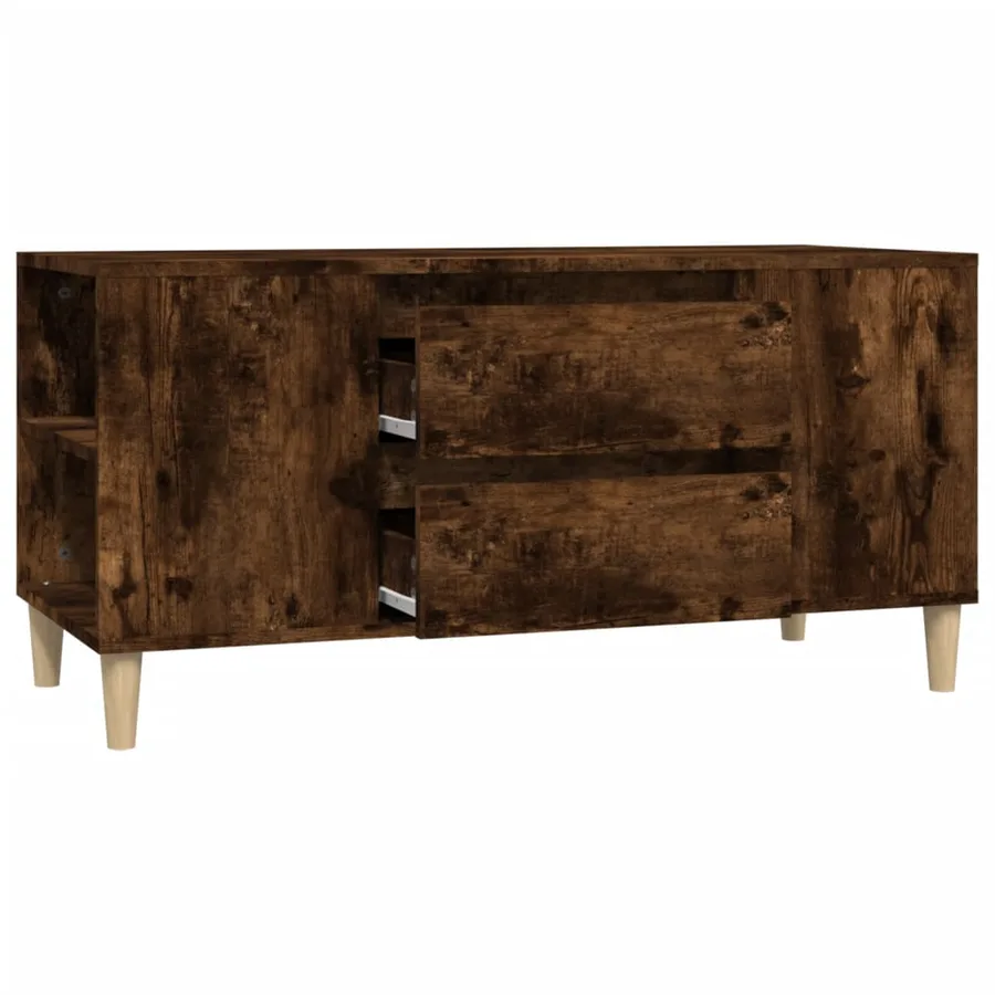 Meuble TV Chêne fumé 102x44,5x50 cm Bois d'ingénierie - 6