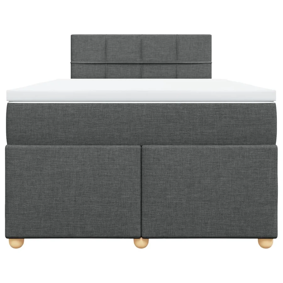 Sommier à lattes de lit avec matelas Gris foncé 120x200cm Tissu - 6