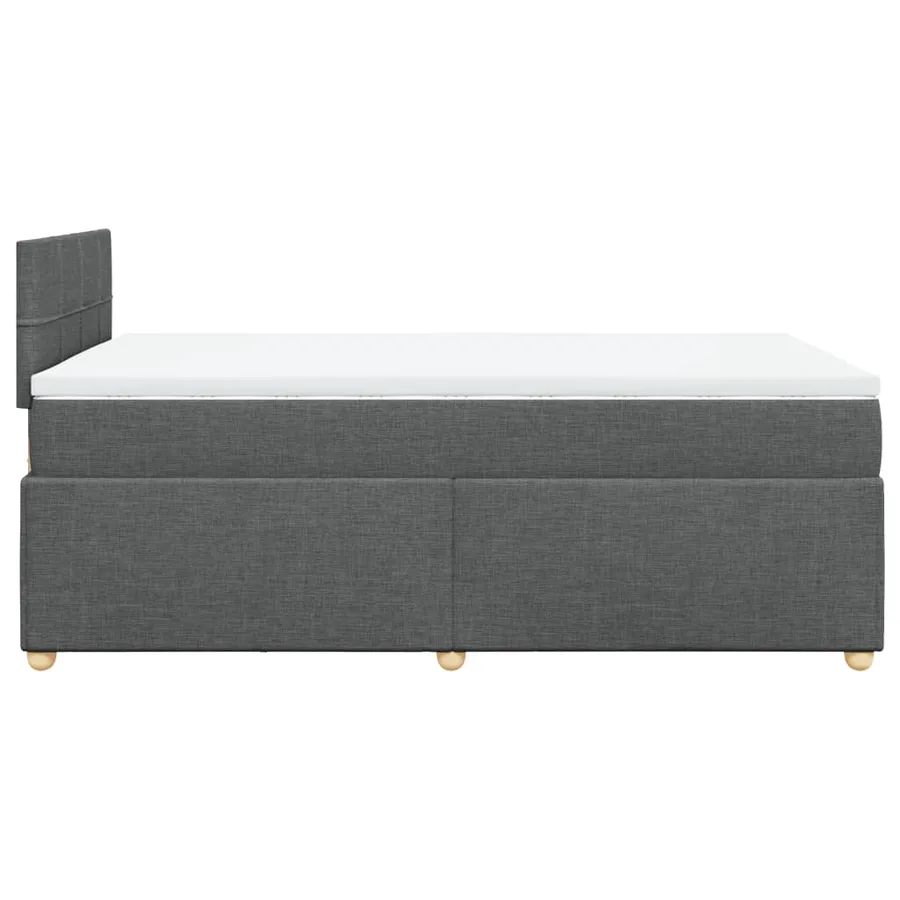 Sommier à lattes de lit avec matelas Gris foncé 120x200cm Tissu - 7