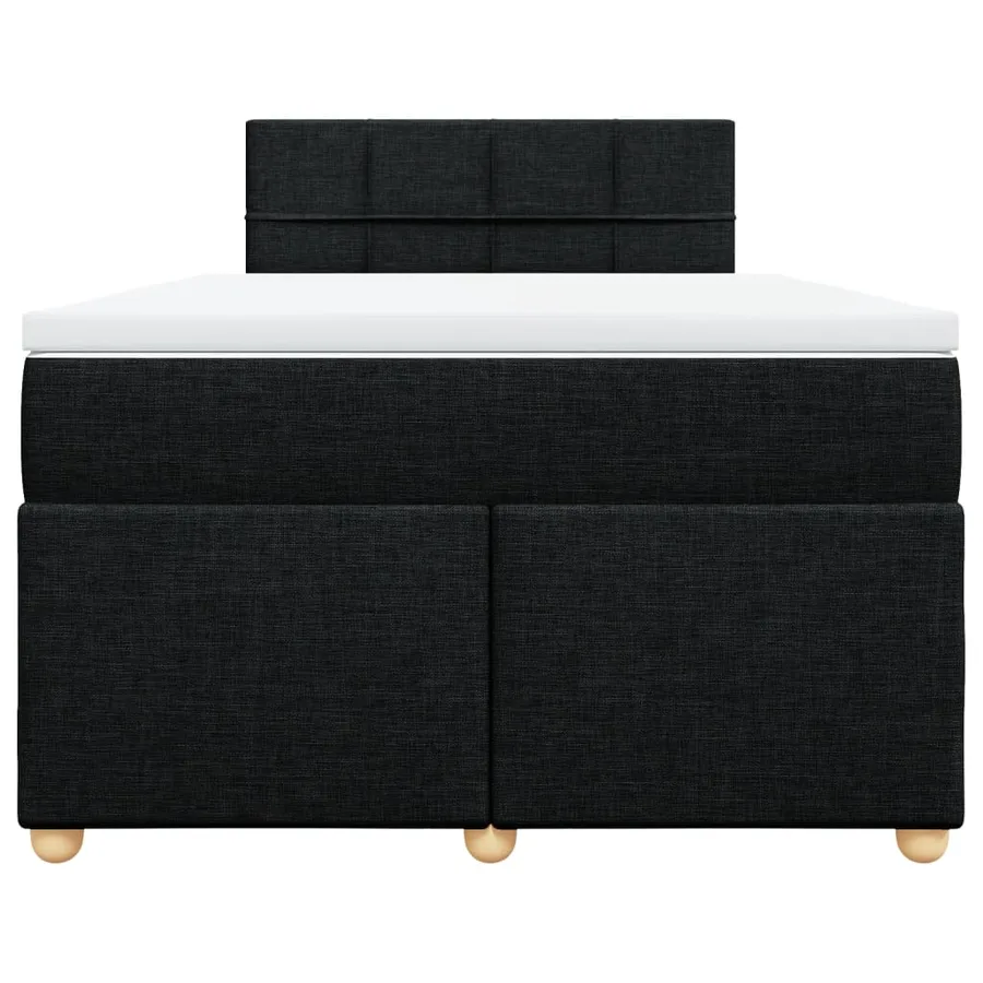 Sommier à lattes de lit avec matelas Noir 120x200 cm Tissu - 4