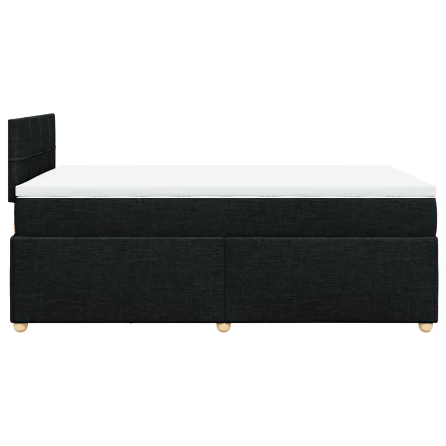 Sommier à lattes de lit avec matelas Noir 120x200 cm Tissu - 5