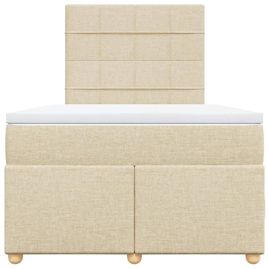 Sommier à lattes de lit avec matelas crème 120x190 cm tissu - 6
