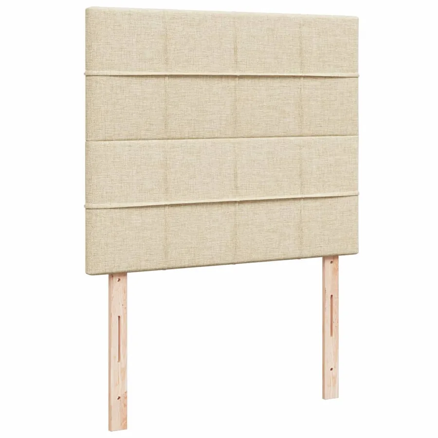Sommier à lattes de lit avec matelas crème 120x190 cm tissu - 9