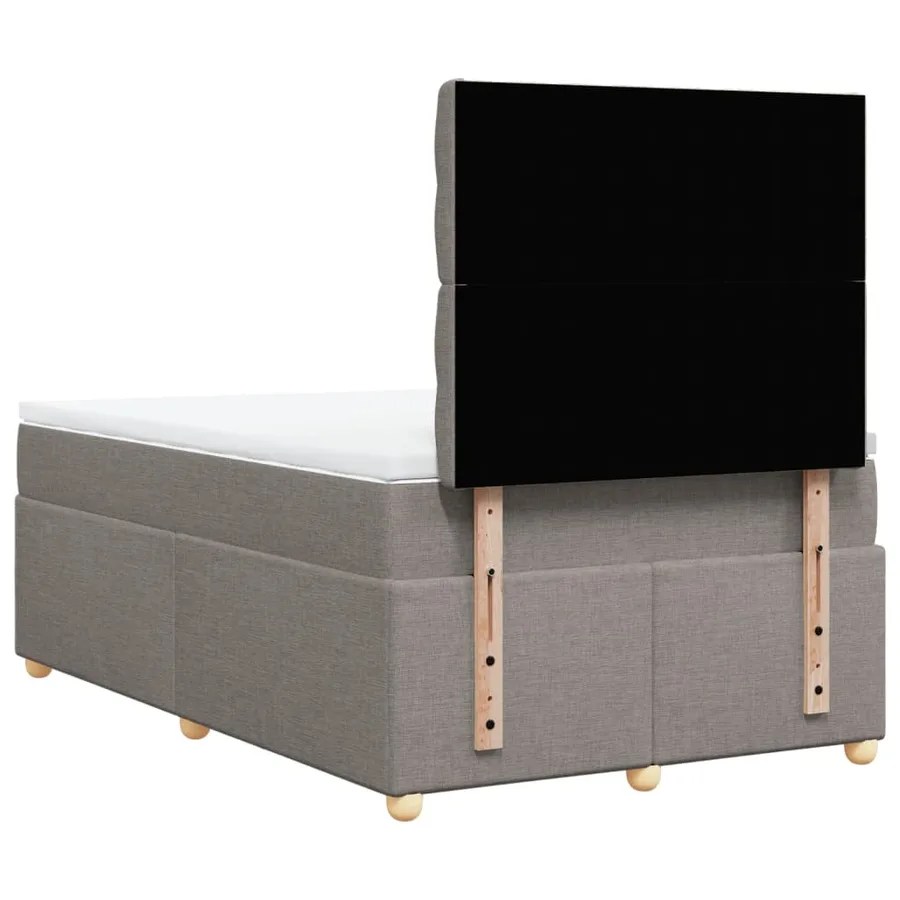 Sommier à lattes de lit avec matelas taupe 120x190 cm tissu - 8