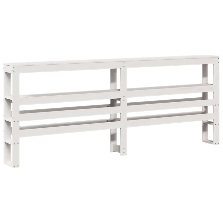 Cadre de lit sans matelas blanc 200x200 cm bois massif de pin - 8