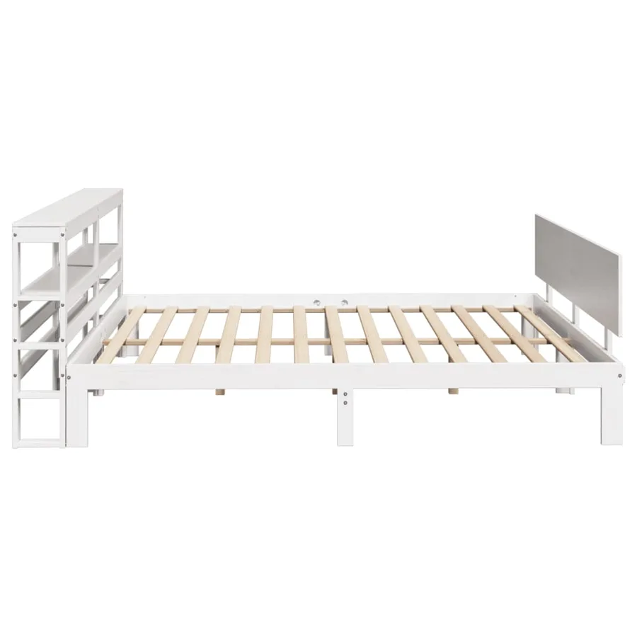Cadre de lit avec tête de lit sans matelas blanc 200x200 cm - 5