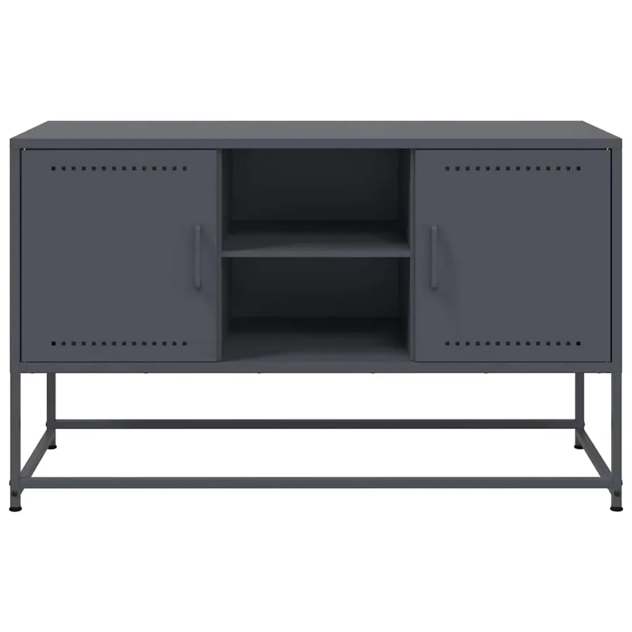 Meuble TV anthracite 100,5x39x60,5 cm acier - 6