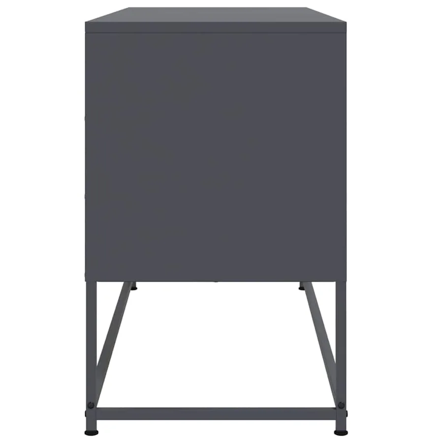 Meuble TV anthracite 100,5x39x60,5 cm acier - 7