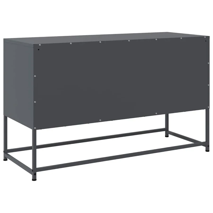 Meuble TV anthracite 100,5x39x60,5 cm acier - 8