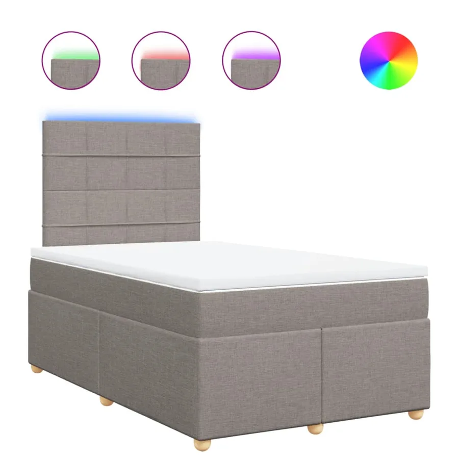 Sommier à lattes de lit avec matelas Taupe 120x200 cm Tissu - 2