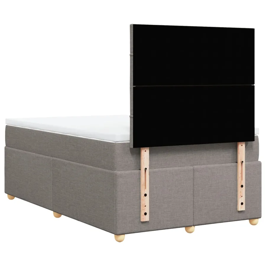 Sommier à lattes de lit avec matelas Taupe 120x200 cm Tissu - 8