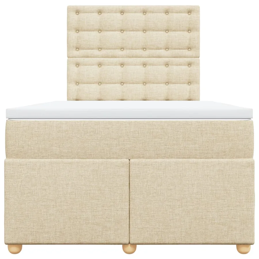 Sommier à lattes de lit avec matelas Crème 120x200 cm Tissu - 6