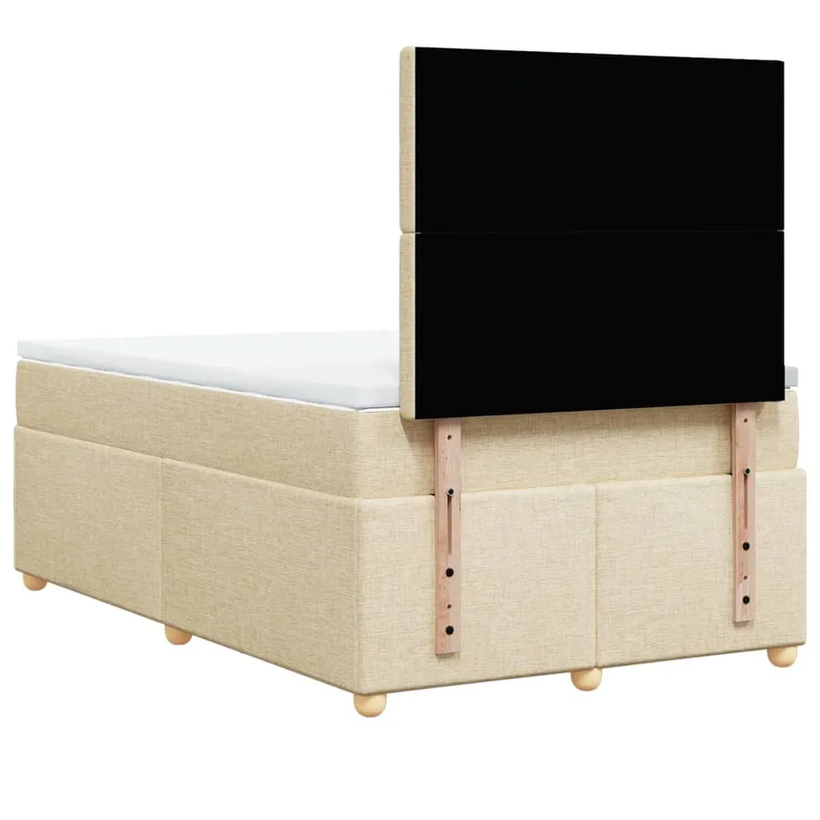 Sommier à lattes de lit avec matelas Crème 120x200 cm Tissu - 8