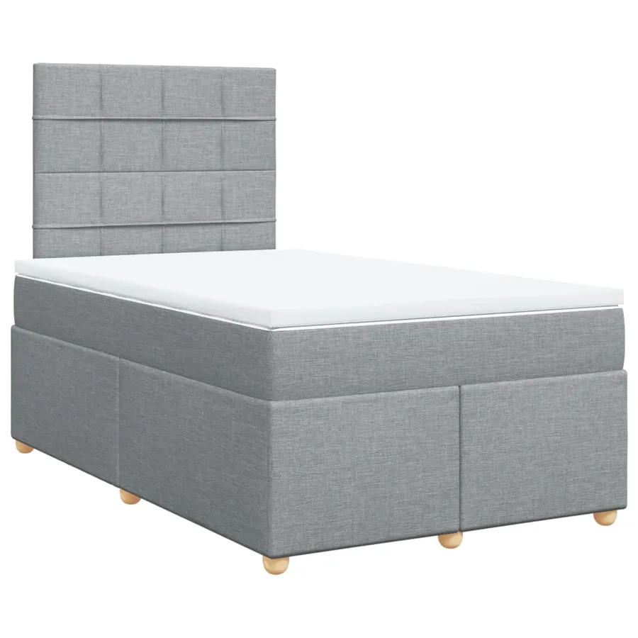 Sommier à lattes de lit avec matelas Gris clair 120x200cm Tissu - 3