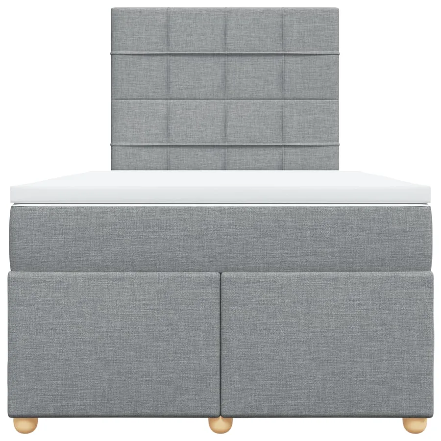 Sommier à lattes de lit avec matelas Gris clair 120x200cm Tissu - 6