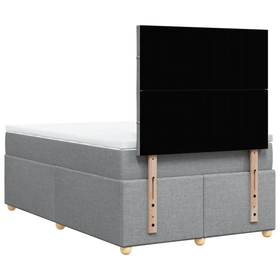 Sommier à lattes de lit avec matelas Gris clair 120x200cm Tissu - 8