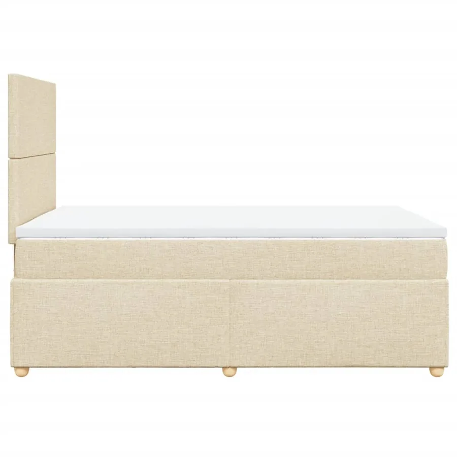 Sommier à lattes de lit avec matelas Crème 120x200 cm Tissu - 7