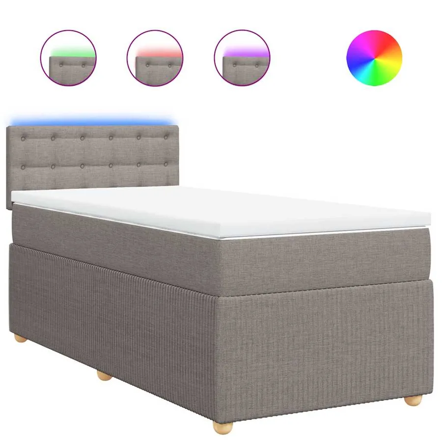 Sommier à lattes de lit avec matelas Taupe 90x190 cm Tissu - 2