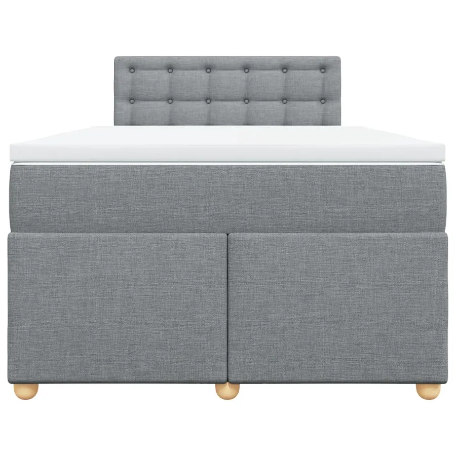 Sommier à lattes de lit avec matelas Gris clair 120x200cm Tissu - 4