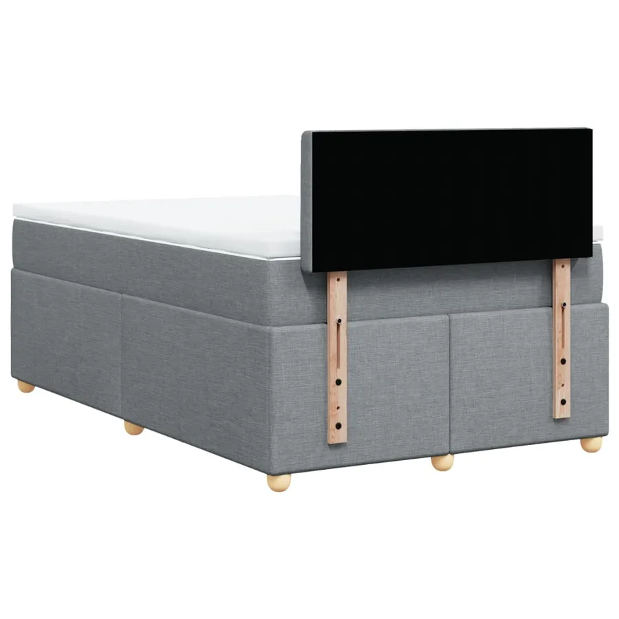 Sommier à lattes de lit avec matelas Gris clair 120x200cm Tissu - 6