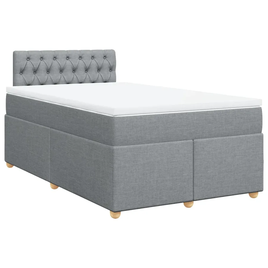 Sommier à lattes de lit avec matelas Gris clair 120x200cm Tissu - 2