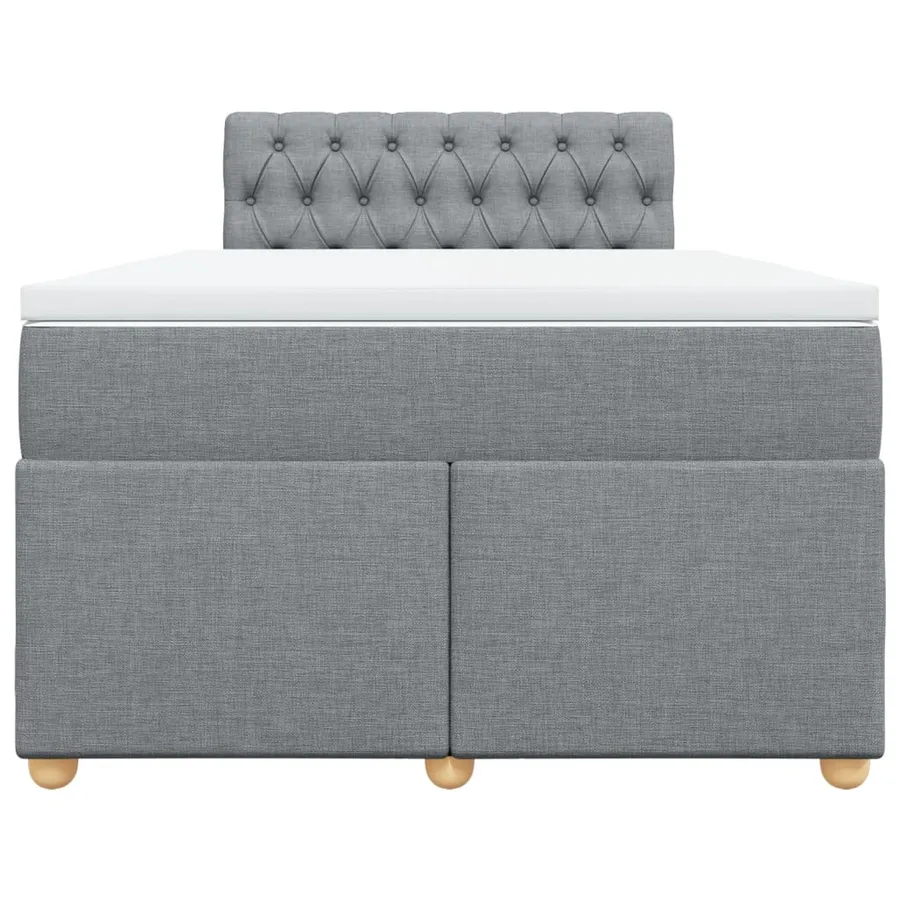 Sommier à lattes de lit avec matelas Gris clair 120x200cm Tissu - 4