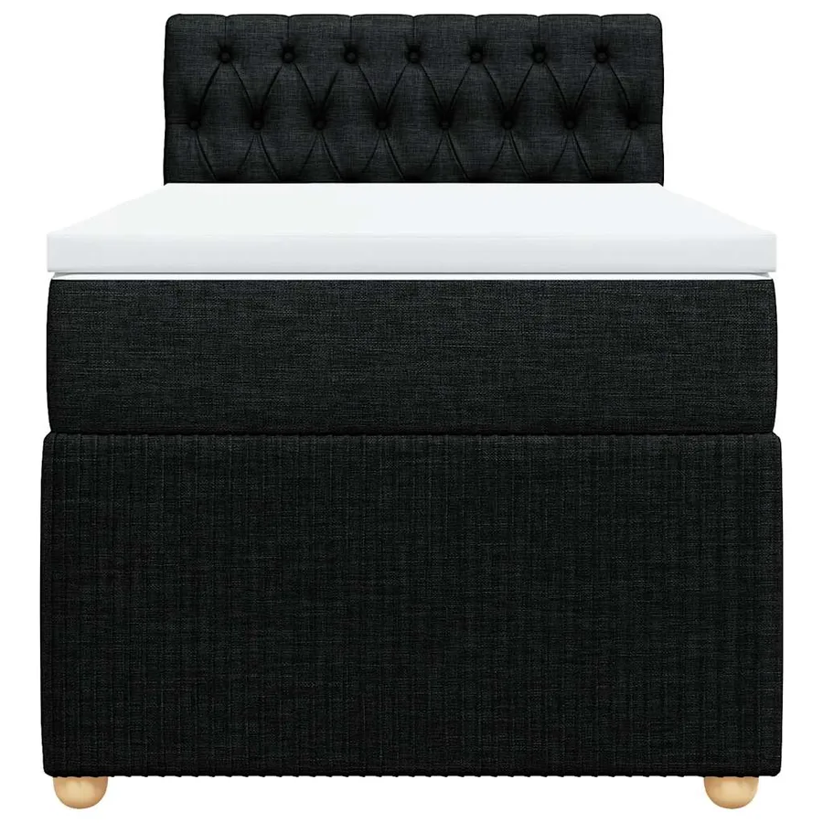 Sommier à lattes de lit avec matelas Noir 90x190 cm Tissu - 4