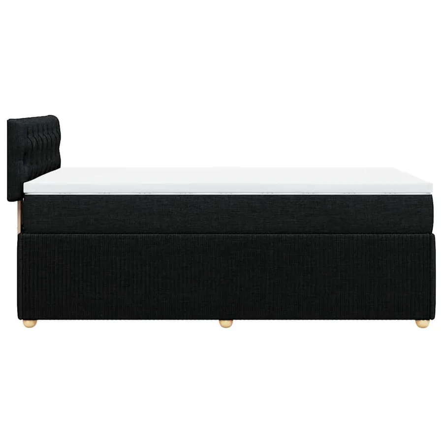 Sommier à lattes de lit avec matelas Noir 90x190 cm Tissu - 5