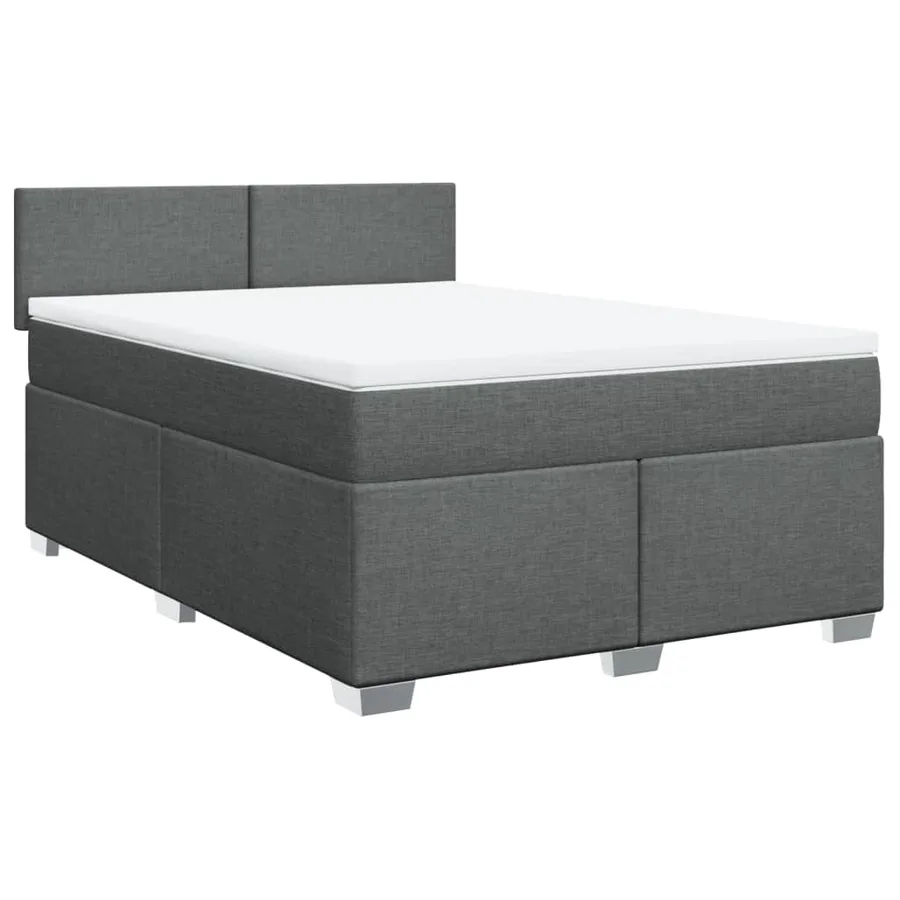 Sommier à lattes de lit avec matelas Gris foncé 140x190cm Tissu - 2