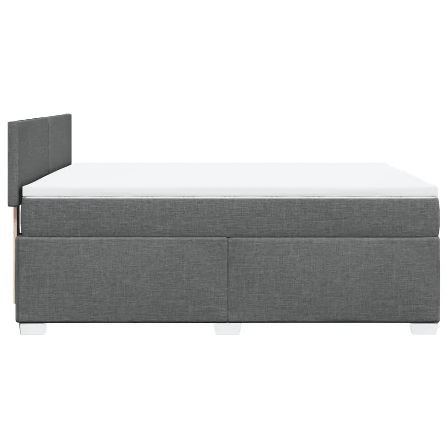 Sommier à lattes de lit avec matelas Gris foncé 140x190cm Tissu - 5
