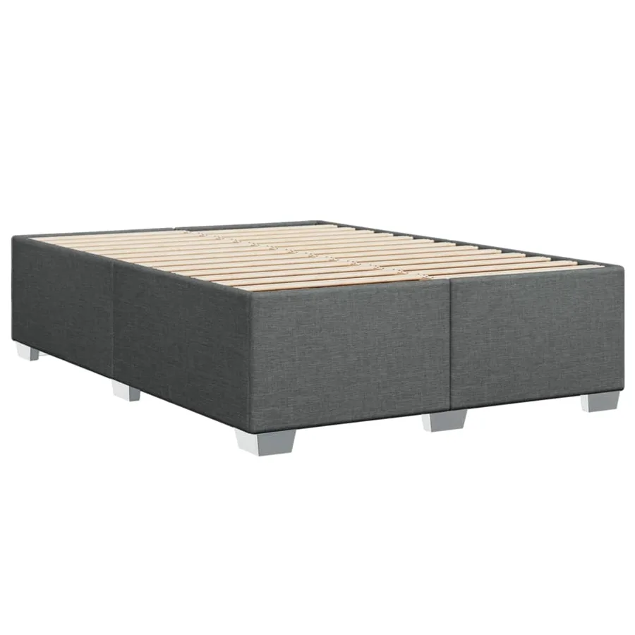 Sommier à lattes de lit avec matelas Gris foncé 140x190cm Tissu - 8