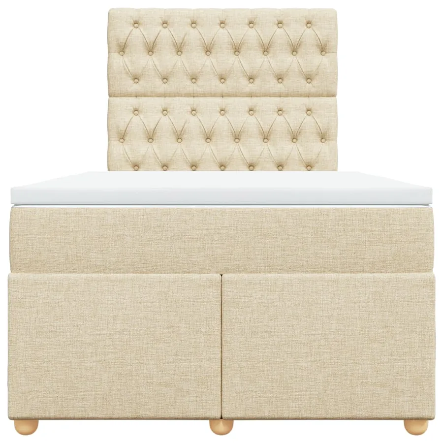 Sommier à lattes de lit avec matelas Crème 120x200 cm Tissu - 4