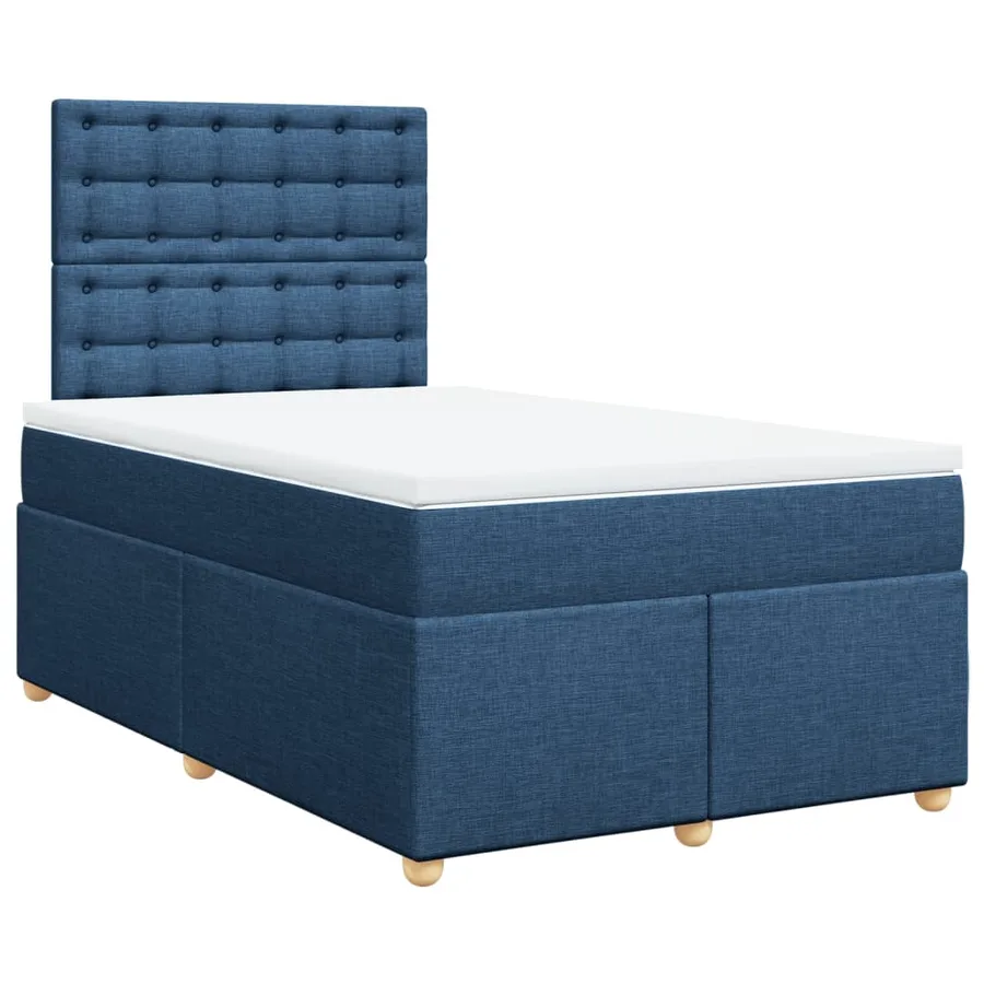 Sommier à lattes de lit avec matelas Bleu 120x200 cm Tissu - 2
