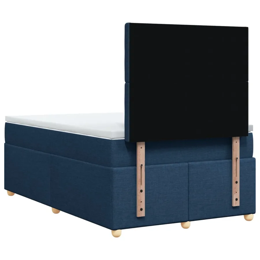 Sommier à lattes de lit avec matelas Bleu 120x200 cm Tissu - 6
