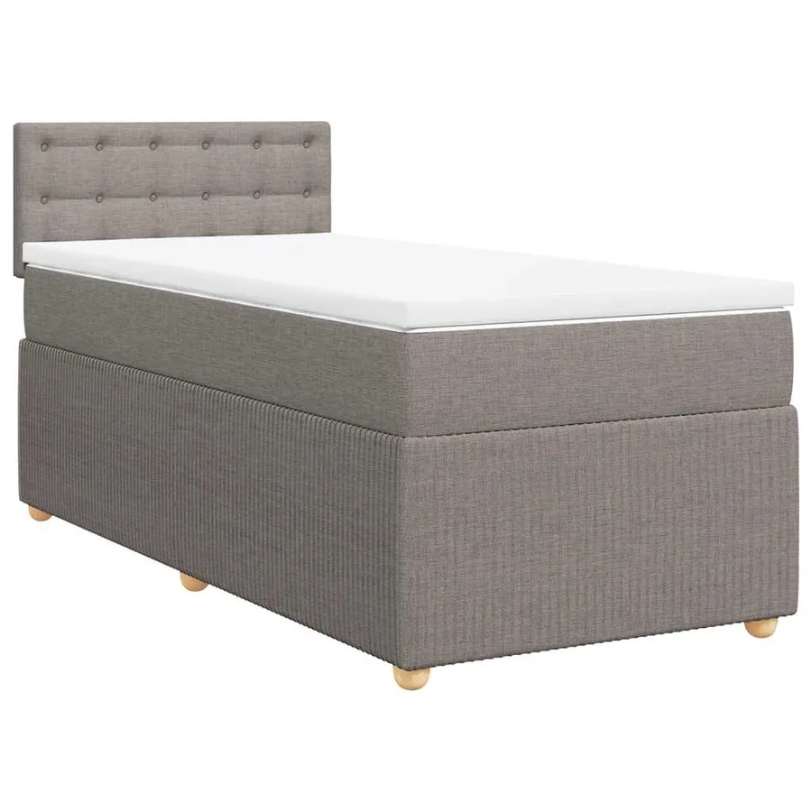 Sommier à lattes de lit avec matelas Taupe 90x190 cm Tissu - 2