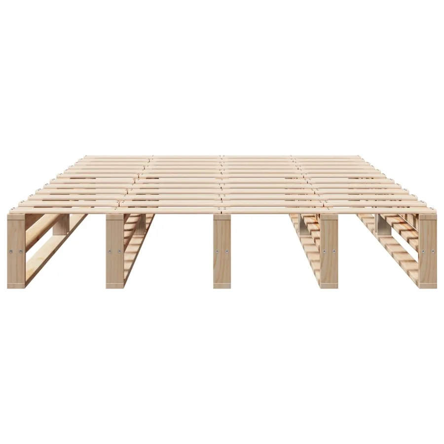Cadre de lit sans matelas 135x190 cm bois de pin massif - 4