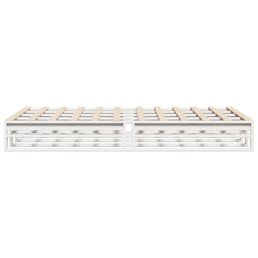Cadre de lit sans matelas blanc 120x190 cm bois de pin massif - 5