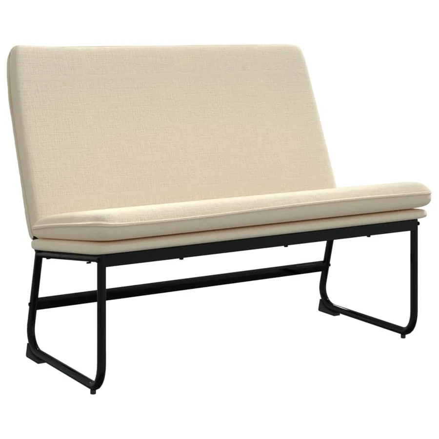 Banc Crème 100x75x76 cm Tissu - 2