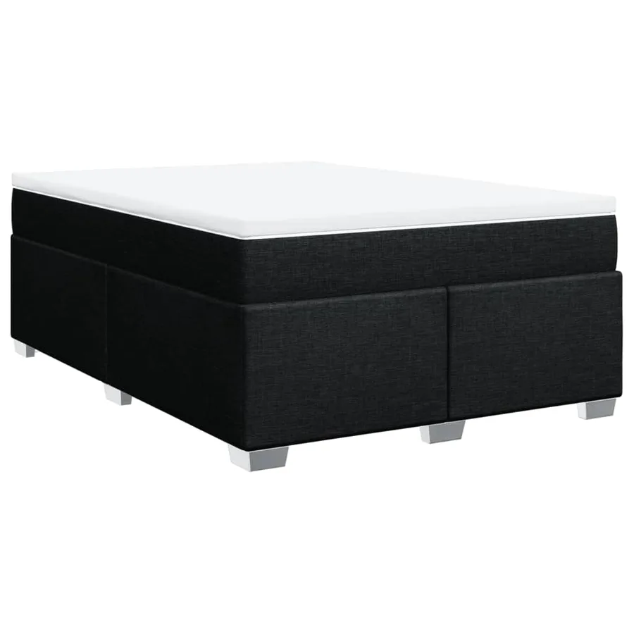 Sommier à lattes de lit avec matelas Noir 140x190 cm Tissu - 2
