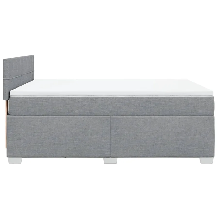 Sommier à lattes de lit avec matelas Gris clair 140x190cm Tissu - 11