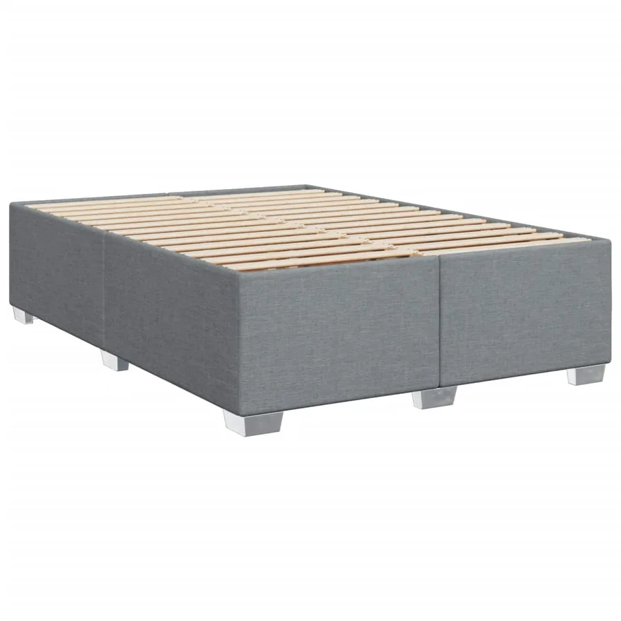 Sommier à lattes de lit avec matelas Gris clair 140x190cm Tissu - 8