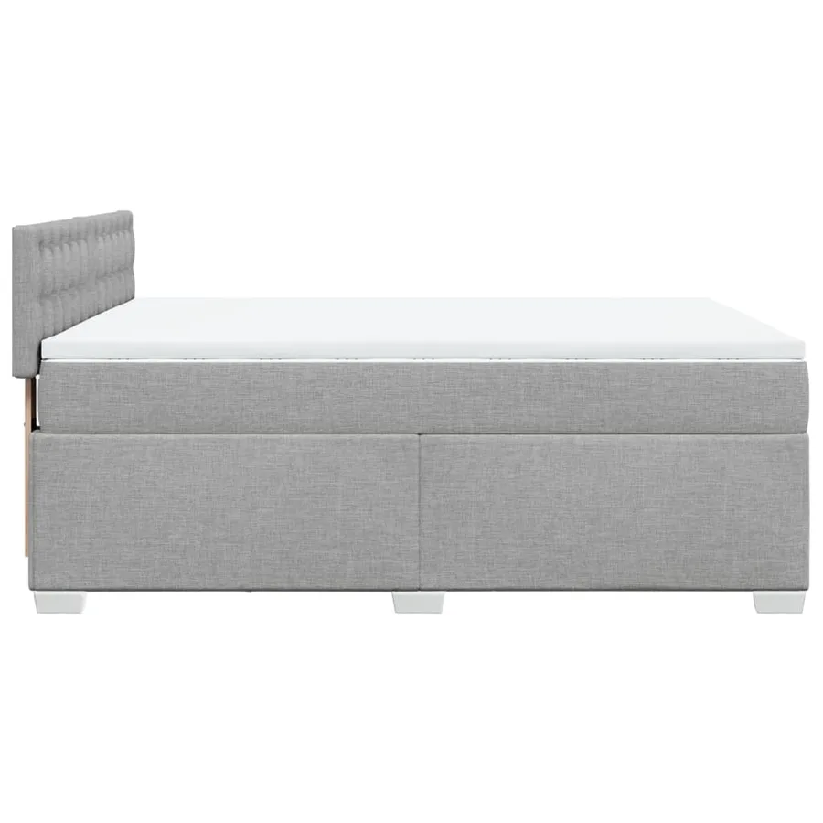 Sommier à lattes de lit avec matelas Gris clair 140x190cm Tissu - 11