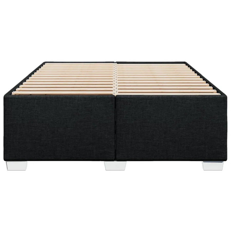 Cadre de lit sans matelas noir 140x190 cm tissu - 4